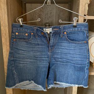 MADEWELL Mom Jean Shorts - dark wash